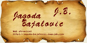 Jagoda Bajalović vizit kartica